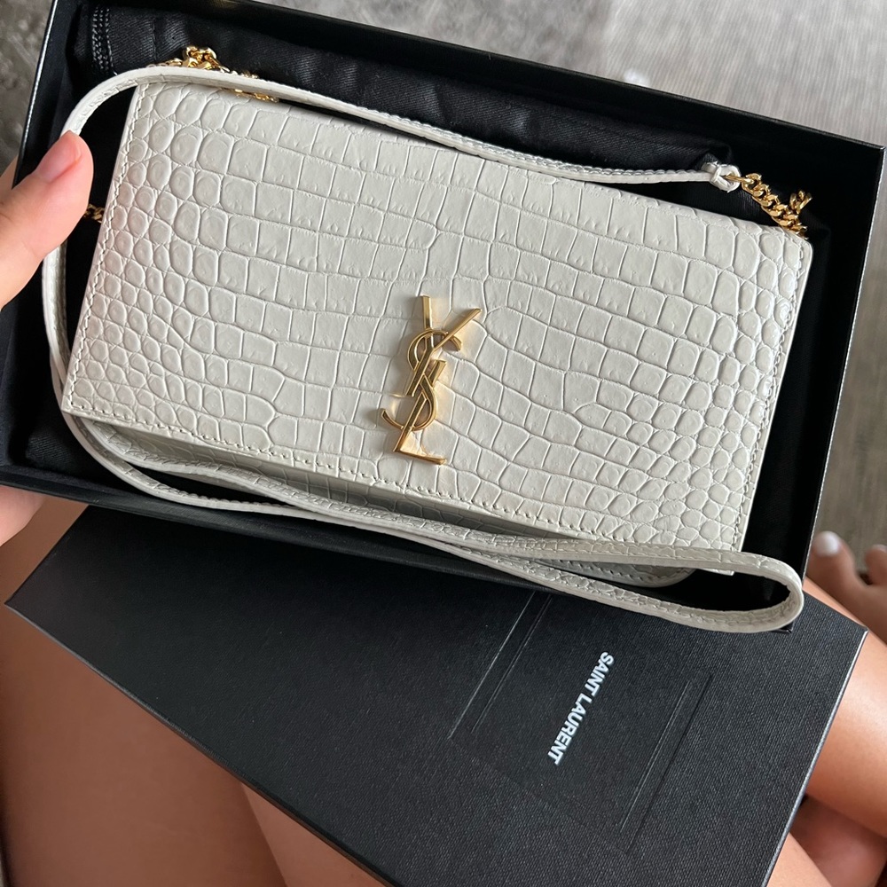 YSL yves saint Laurent phone holder crossbody croc bag purse